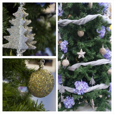 Árbol Navidad Lila, Dorado y Plata